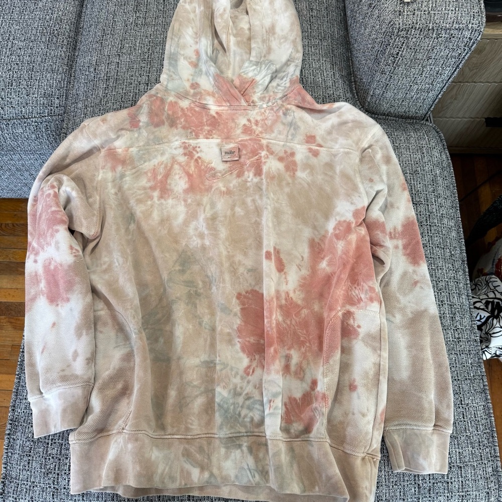 Nike Tie-Dye Hoodie in Pink and Cream